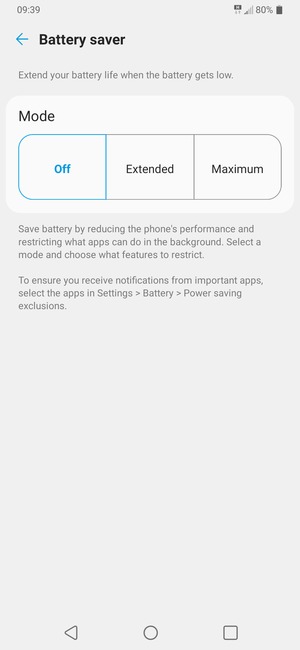 To enable Maximum power saver mode, select Maximum