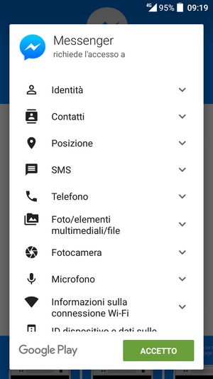 Seleziona ACCETTO