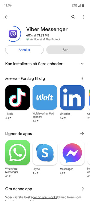 Afvent at installeringen er afsluttet