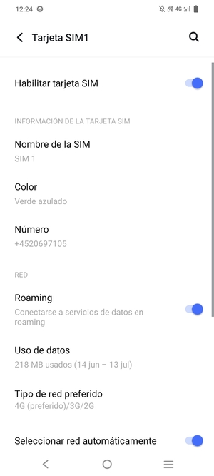 Activar o desactivar Roaming
