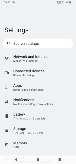 Select Network and Internet