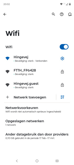 U bent nu verbonden met het WiFi-netwerk