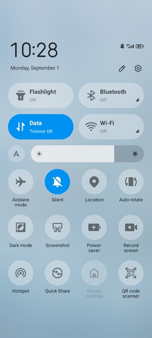 Adjust brightness to the required level