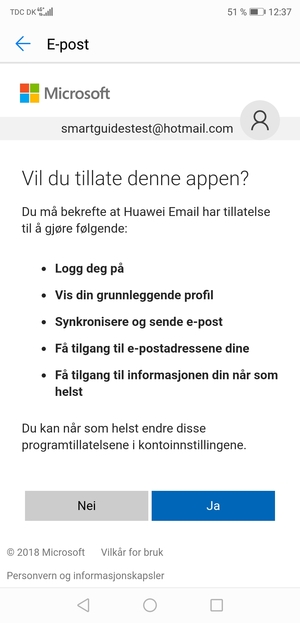Velg Ja