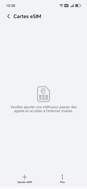 Sélectionnez  Ajouter eSIM