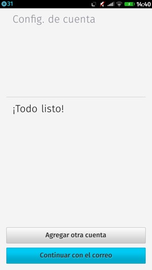 Seleccione Continuar con el correo