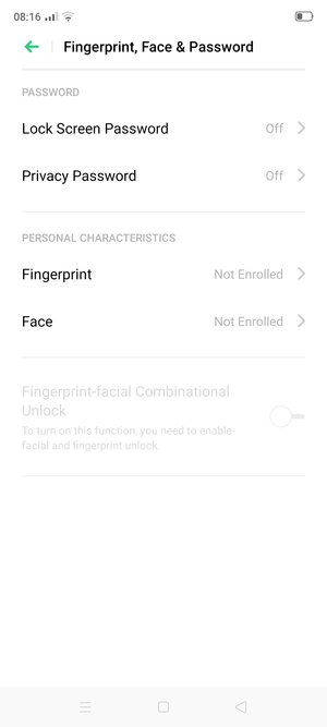 Select Lock Screen Password