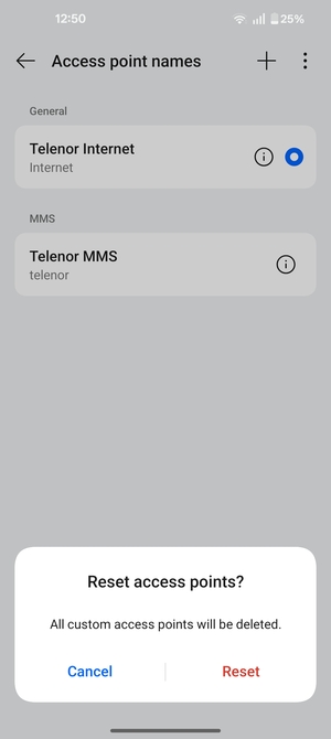 Select Reset