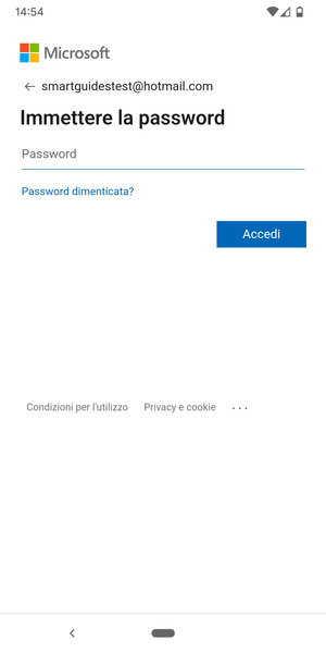 Inserisci la tua password e seleziona Accedi
