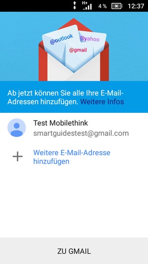 Wählen Sie ZU GMAIL