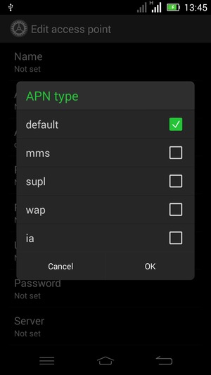 Check the default checkbox and select OK
