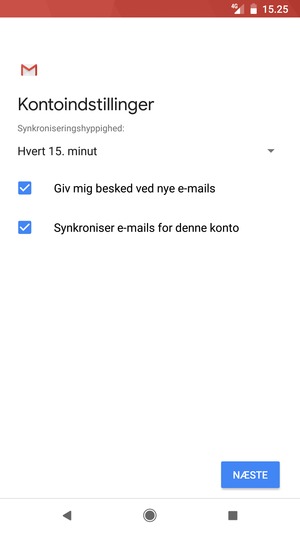 Vælg NÆSTE