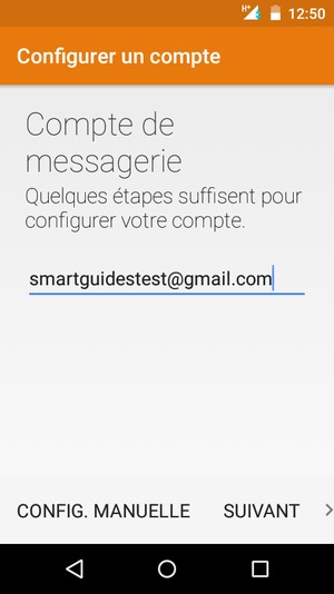 Saisissez votre adresse Gmail ou Hotmail. Sélectionnez SUIVANT