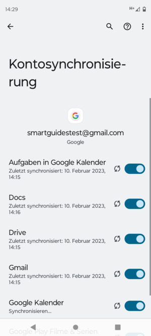 Ihre Daten werden synchronisiert
