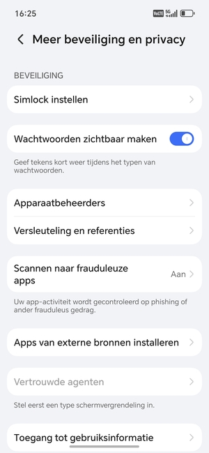 Selecteer Simlock instellen