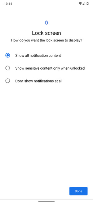 Select your preferred option and select Done