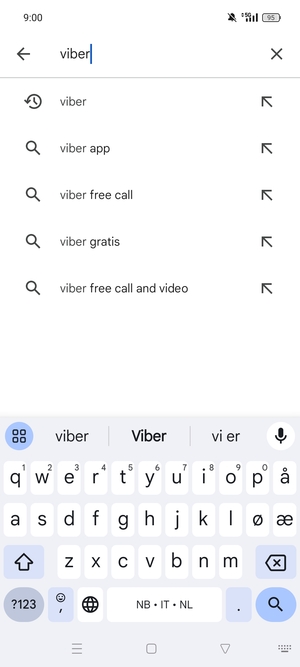 Skriv inn applikasjonsnavnet og velg Søk