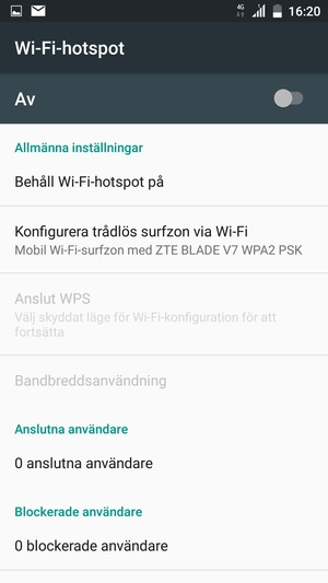 Välj Konfigurera trådlös surfzon via Wi-Fi