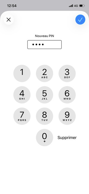 Saisissez votre Nouveau PIN et sélectionnez OK