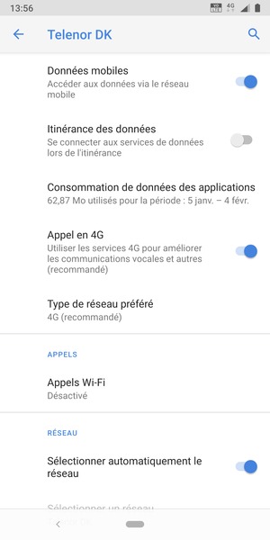 Sélectionnez Type de réseau préféré