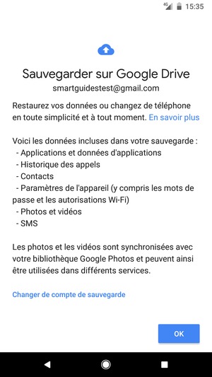 Sélectionnez OK