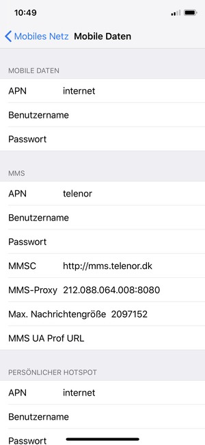 Geben Sie Internet-Informationen ein