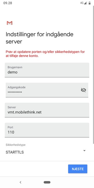 Vælg Sikkerhedstype