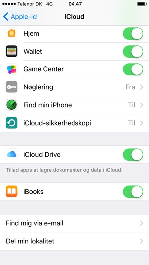 Vælg iCloud-sikkerhedskopi