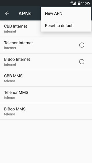 Select Reset to default
