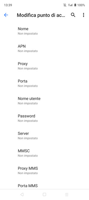 Inserisci informazioni MMS