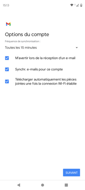 Sélectionnez SUIVANT