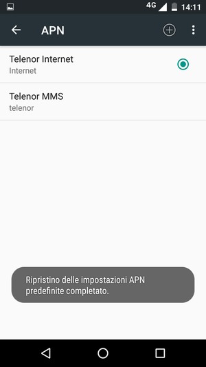 Seleziona Nuovo APN
