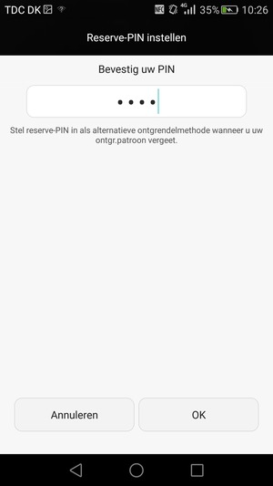 Bevestig uw Reserve-PIN en selecteer OK