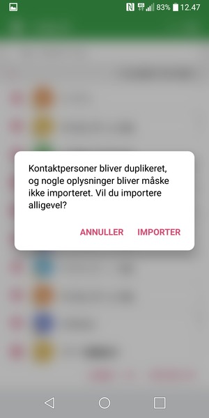 Vælg IMPORTER