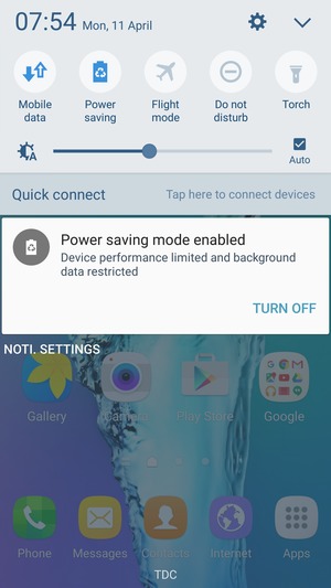 Turn on Power saving