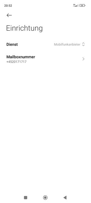Wählen Sie Mailboxnummer
