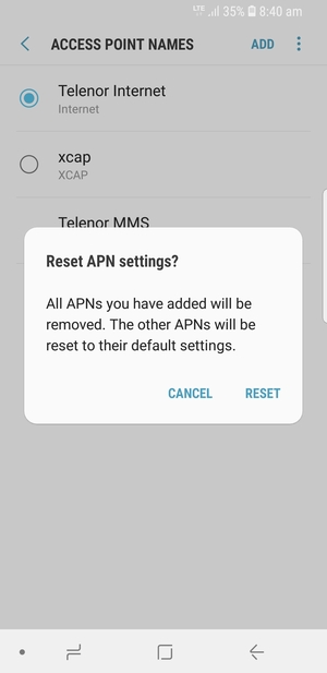 Select RESET