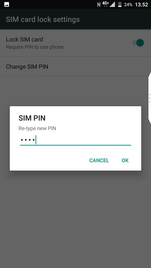 Confirm your new SIM PIN and select OK