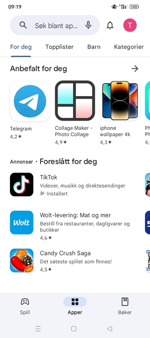 Velg søkefelt