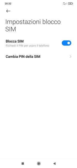 Seleziona Cambia PIN della SIM