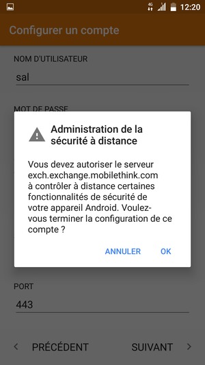 Sélectionnez OK