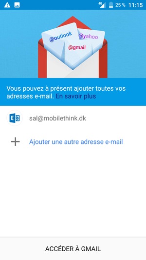 Sélectionnez ACCÉDER À GMAIL