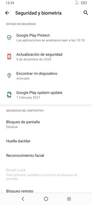 Seleccione Bloqueo de pantalla