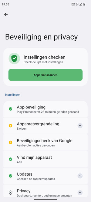 Selecteer Apparaatvergrendeling
