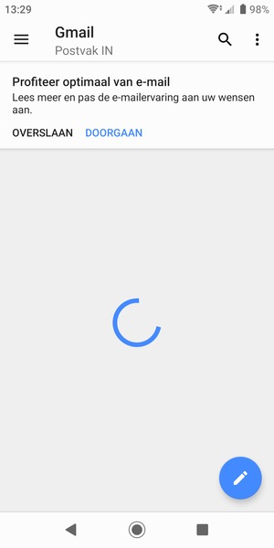 Wacht tot het synchronisatieproces beëindigd is