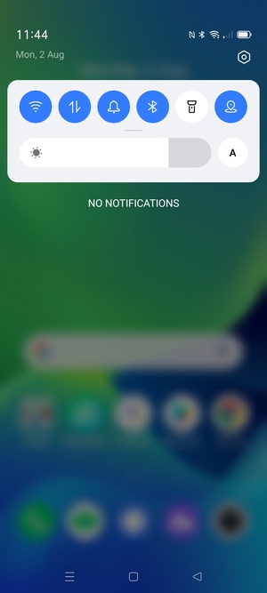 Slide down the top menu again