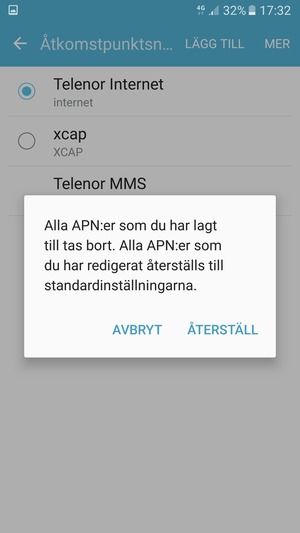 Välj ÅTERSTÄLL