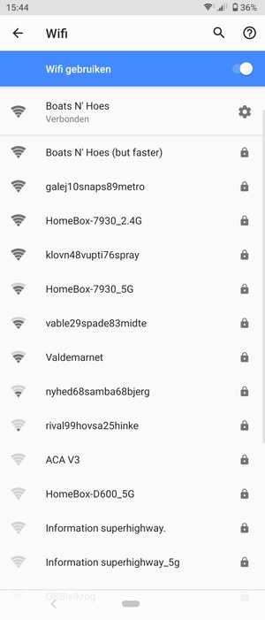 U bent nu verbonden met het WiFi-netwerk