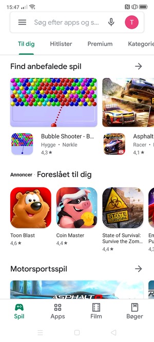 Vælg søgefeltet