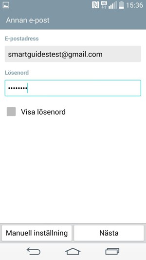 Ange din Gmail- eller Hotmail-adress och lösenord. Välj Nästa
